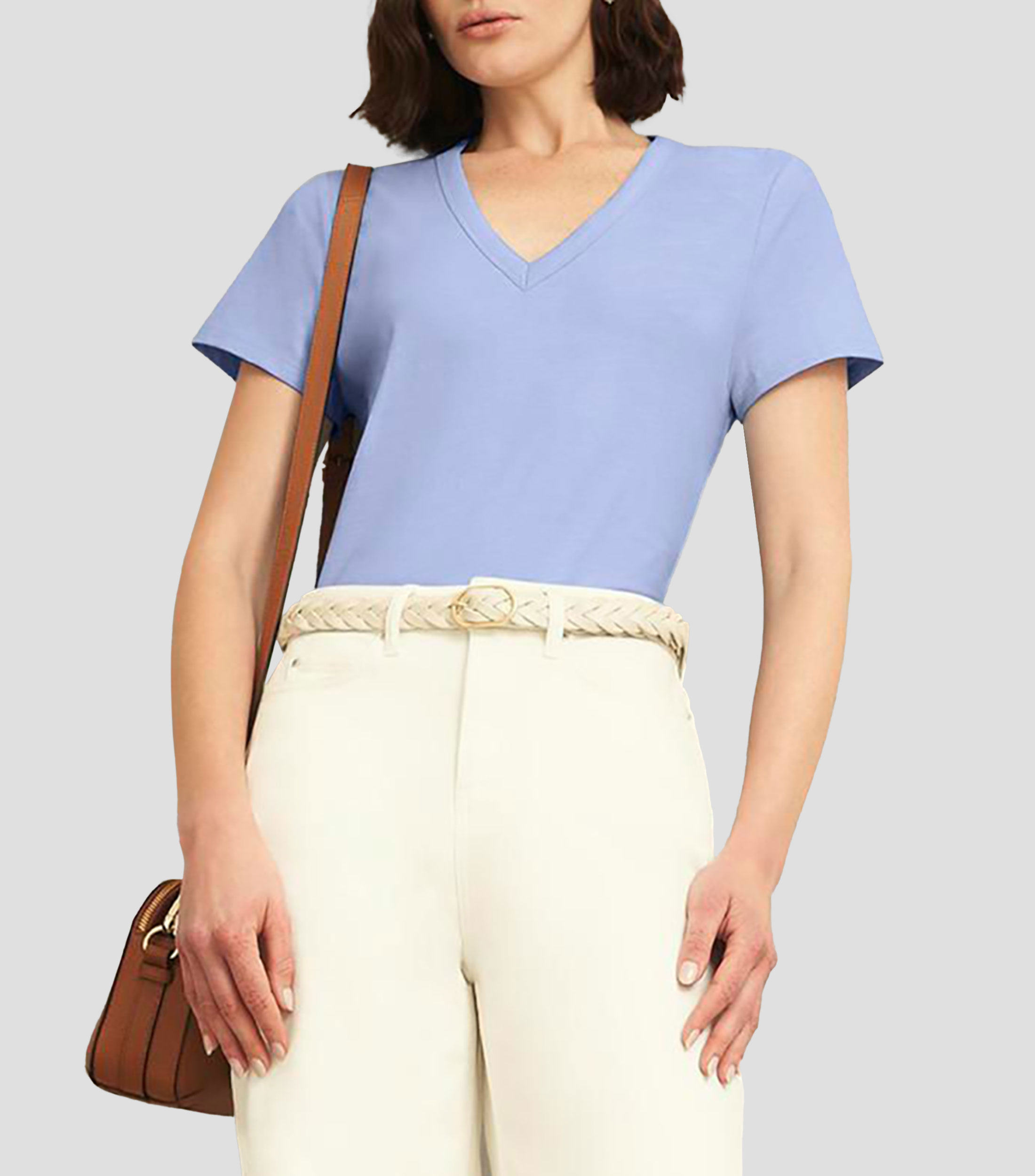 Playera Cuello V Manga Corta Mujer